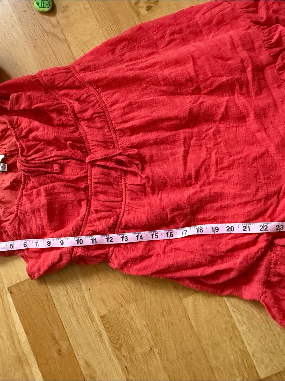Gilli Red Ruched Sundress with Ruffled Hem - Picture 4 of 4